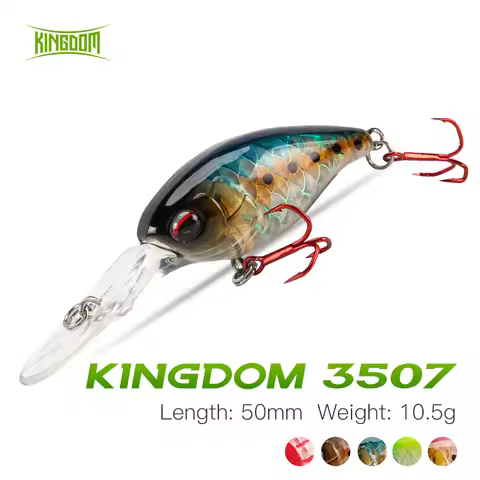 Kingdom Crank Minnow Fishing Lure 50mm 10.5g Floating Hard Swimbait Fishing Rattlin Wobblers For Pec