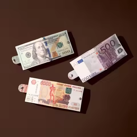 Chic Money Clips Men Women Currency Notes Pattern Pound Dollar Euro Purse Wallets Unisex Fashion Sna