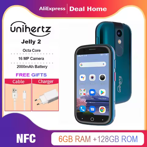 Unihertz Jelly 2 World's Smallest Android 11 4G LTE Smartphone 6GB+128GB 2000mAh Fingerprint Dual Si