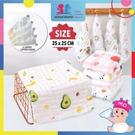 25*25cm Baby Handkerchief 6 Layer Sapu Tangan Bayi Baby Cotton Soft Six Layers Gauze Newborn Baby To