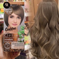 DCASH Optimus Color cream AH711 สีน้ำตาลบลอนด์อมหม่น ครีมย้อมผม ออร์แกนิค 100ml.