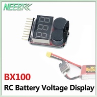 BX100 1-8S 2 in 1 Battery Voltage Power Display Low Alarm Buzzer Meter Tester Monitor Checker For RC
