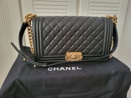 Chanel boy 25cm 黑金荔枝皮