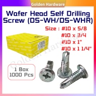 1 Box - TF Brand Wafer Head Self Drilling Screw DS-WH/DS-WHR - Size #10 x 5/8 , #10 x 3/4 , #10 x 1"