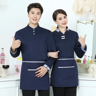 Hotel Overalls Long Sleeve Catering Waiter Uniform Autumn Restsurant Chef Uniform Cleaner Work Wear 