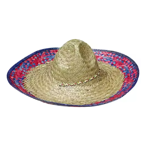 Mexican Sombrero Hat Authentic Mexican Costume Wide Brim Beach Sun Hat Breathable Straw Weave Wester