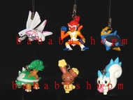 Bandai 寵物小精靈扭蛋 電話繩吊飾 烈焰猴 土台龜 帝王拿波 帕路奇亞 捲捲耳 全新 Pokemon 套裝扭蛋匙扣 (一套6款連1張蛋紙) 從未開過原裝膠袋  匙環沒有生銹