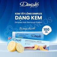 Dimples Lemon Fresh hair removal cream with Lemon scent for limbs, armpits, bikini area, safe for se