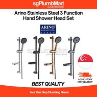 Arino AR-939C-S Stainless Steel 3 Function Hand Shower Head Set(Chrome, Matt Black, Rose Gold & Gun 