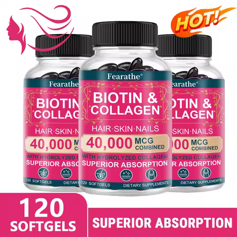 Collagen Biotin Capsules for Extra Strength Boost Hair, Skin and Nails Improve Skin Texture Hair Gro