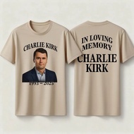 Charlie Kirk Tribute T-Shirt Loving Memory Model Charlie's Clothing RIP Streetwear