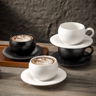 Customized Japanese Retro Coffee Latte Cup 300ml Frosted Ceramic Cup Simple Solid Color European Cap