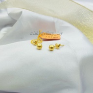916 Gold Lollipop Earring/ Subang Bola emas 916