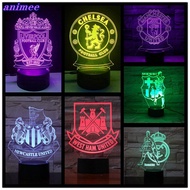 Liverpool Chelsea Manchester Arsenal 3D Night Light FA Football Club Bedside Table Lamp Bedroom Deco