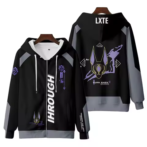 Anime Genshin Impact 3D Print Zip Up Women/Men Hoodie Sweatshirt Streetwear Hip Hop Zipper Hooded Ja