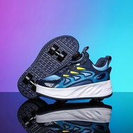 Kasut Heelys Kanak-kanak Kasut Heelys Lelaki Kasut Gelek Roda Dua dengan Lampu Kasut Sukan Empat Rod
