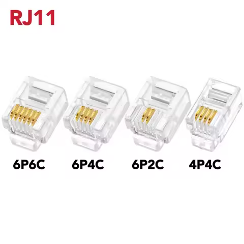 10/20/50/100PCS RJ11 6P2C 6P4C 6P6C 4P4C Telephone Internet Modular Plug Jack RJ11 Connector RJ-11 C