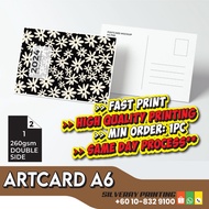 A6 Card Printing - Artcard 260gsm/ Ivory Card 230gsm