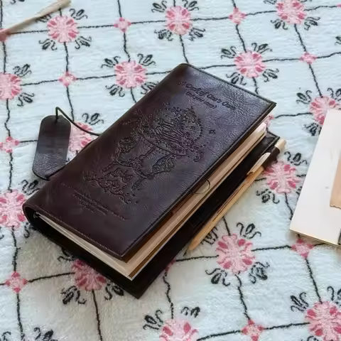 Embossed Garden Notebook Lightweight Travel Journal Vintage Travel Notebook Nostalgic Leather Cover 
