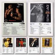 2Pac Tupac Shakur All Eyez On Me Music Album Cover Poster Prints Wall Art Canvas Painting Picture Ph