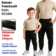 (EC) SELUAR TRACKSUIT SCUBA 250GSM ALGITUS BUDAK & DEWASA / SELUAR PANJANG SCUBA SUKAN SEKOLAH TRAIN