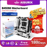 AISURIX B450M Motherboard Socket AM4 DDR4 Compatible with AMD Ryzen AM4