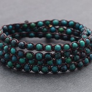 矽孔雀石編織4次包裹手鍊中性手鐲