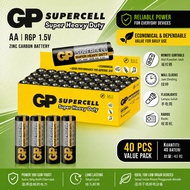 GP SUPERCELL AAA And AA Battery R6P 1.5V Super Heavy Duty Zinc Carbon Battery (1 Box x 40 Pc)