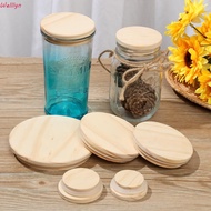 WELLLYN Wood Lids Reusable Bottle Sealing Caps Compatible Canning Storage