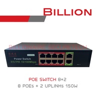 BILLION POE SWITCH 8+2 : 8 PORT POE + 2 UPLINK 10/100