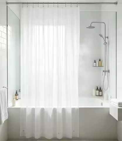 Bath Bliss PVC Shower Liner in Clear