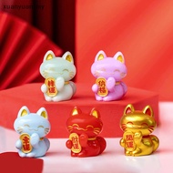 XUAN 1pc Cute Cartoon Lucky Cat Exquisite Resin Ornament Small Gift Crafts Miniatures Figurines For Home Desktop Ornament MY