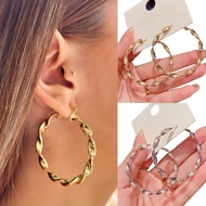 HOOPS Nephele BIG Twist Hoop Earrings Large Hoop Earrings Round Circle Stud Earring Edgy