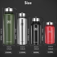 001500ml Large Capacity Stainless Seel Thermos Flask Outdoor Portable Sports Vacuum Water Bottle Insulated