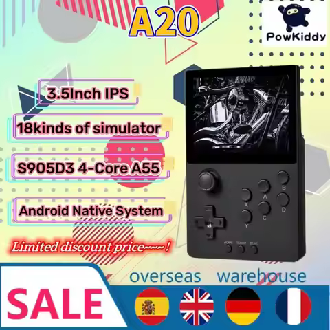POWKIDDY A20 Original HD Handheld Game Console 3.5Inch IPS Horizontal Screen Support Switch Android 