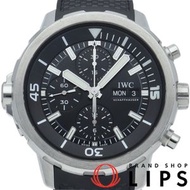二手IWC Aquatimer 自動計時表 IW376803，不鏽鋼/橡膠男士腕錶，黑色，拋光，狀況極佳，帶錶盒和保固卡。