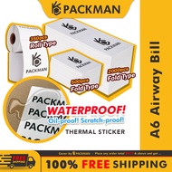 Packman A6 Thermal Sticker Roll/Fold Thermal Label Sticker 100mm*150mm Thermal Airway Bill Courier Bag Shipping Label