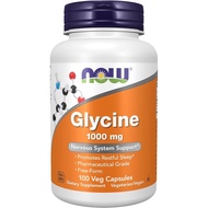 NOW Glycine 1000 mg Neurotransmitter Bentuk 100 Kapsul Sayuran