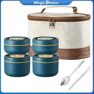 MegaChoice【100%Original】Multi-layer Bento Lunch Box Set Portable Leak-proof 304 Stainless Steel Food Container With Spoon Chopsticks