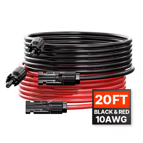 SucceBuy 20/30/50/100 FT Solar Panel Extension Cable 10AWG with Female & Male Waterproof Connectors 