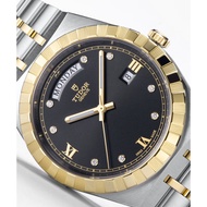 Tudor (TUDOR) Royal Series Automatic Mechanical Gold Men's Watch Swiss Watch Diamond Men's Watch Calendar Week 41mm Black Dial Gold Diamond M28603-0005