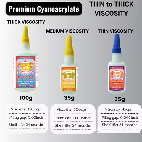 FIXWANT General Purpose Premium Cayanocarylate Adhesive Thin Medium Thick Liquid Super Glue for PVC 