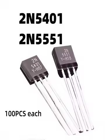 200PCS Transistor Kit 100PCS 2N5551 + 100PCS 2N5401 TO-92 NPN PNP Bipolar Junction Transistor Assort