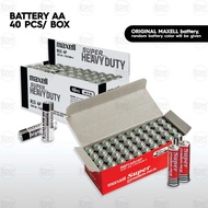 【NEW】 (1 BOX / 40 PCS) ORIGINAL MAXELL JAPAN SUPER HEAVY DUTY BATTERY R6P AA & R03 AAA Bateri 电池 Edi