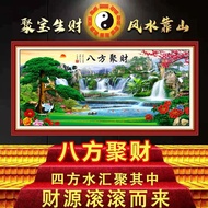 Mountainscape Painting Self-Adhesive Decorative Painting Purple Qi Donglai Money Mountainscape Paint