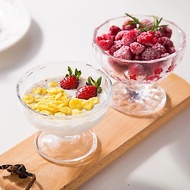 Aesthetic ice bowl, large glass bowl, large glass, ice cream glass