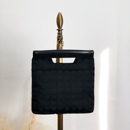 【 日本直送　名牌中古包 】CHANEL シャネル ニュートラベルライン ハンドバッグ ブラック ロゴ型押し ナイロン レザー vintage waxdar