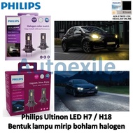 PUTIH Philips Ultinon LED H7 H18 Access 6000K White/Weather Vision 3500K Yellow Standard Size Compact Fit Car Bulb 12V Similar To Halogen 55W