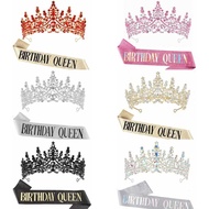 Bridal Crown Rhinestone Hair Crown Crown birthday Party birthday girl Ribbon Shoulder Strap Decorati