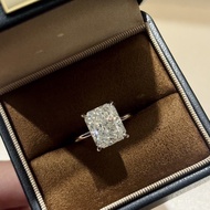 Cut S925 Ring Big Diamond Ring Simulation Diamond 12ct European American Radian Simple Strobe Ice Cr